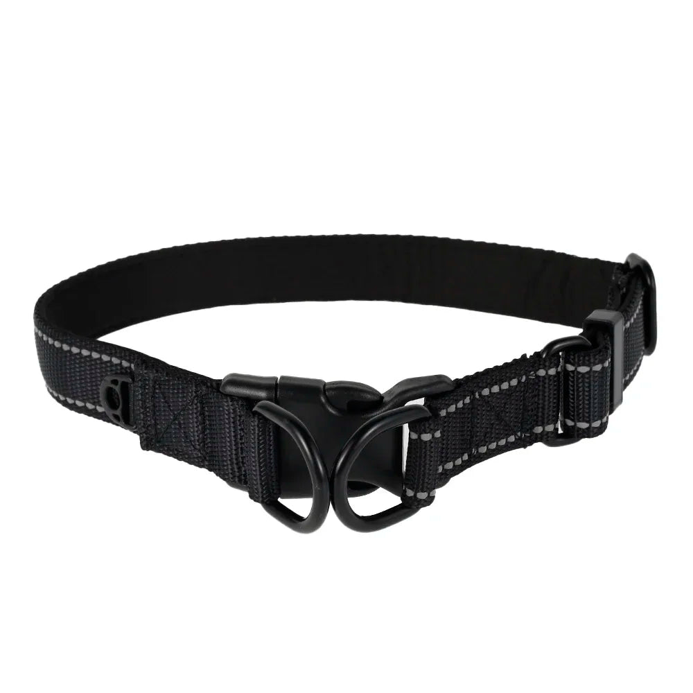 Dog Collars Soft Padded Nylon Neck Collar With Reflective Strip Pet Supplies For Puppies Small Medium Large Dogs (16-23.6 inch)