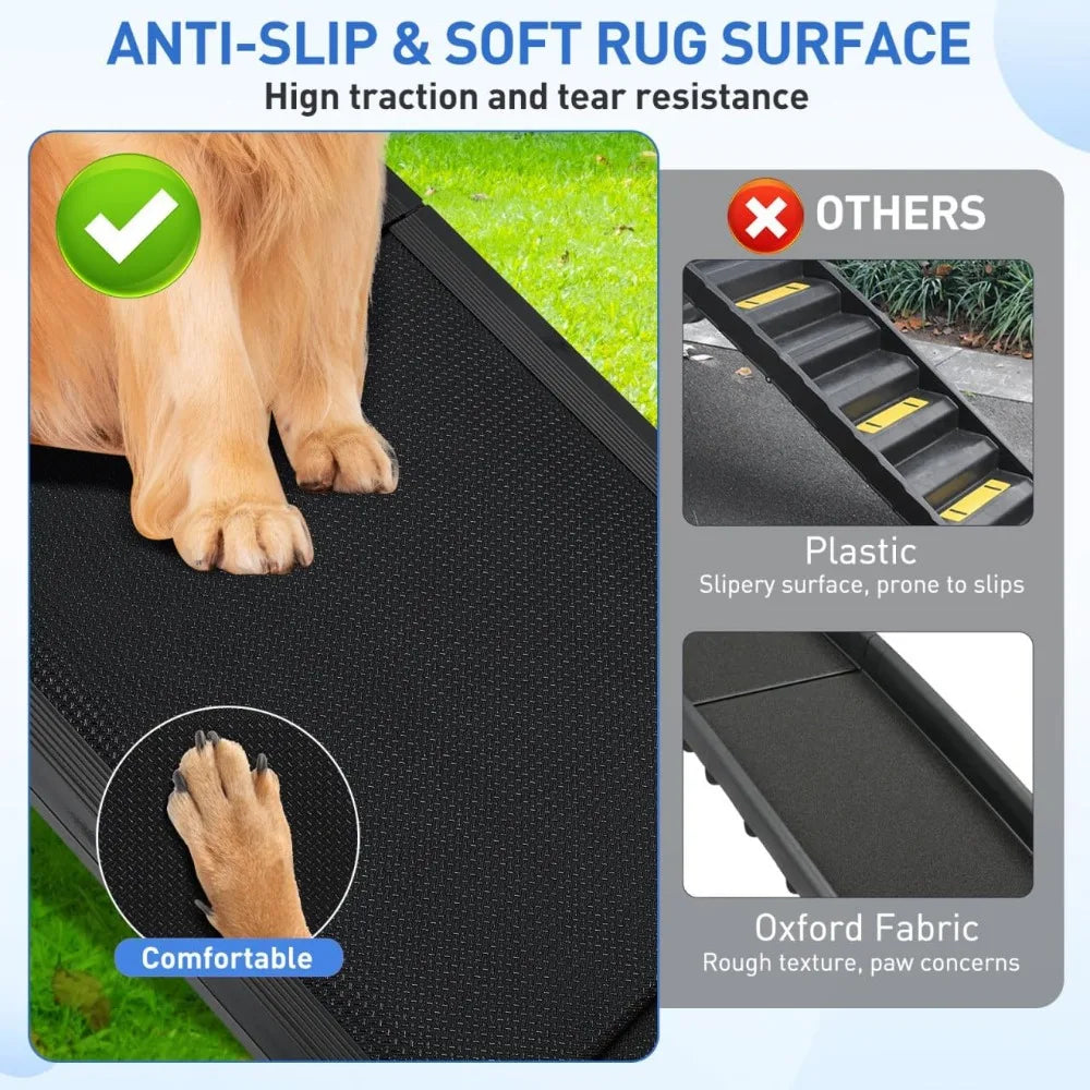 Dog Ramp for Car 71x 20 Folding Stairs for Large Dogs Portable Pet Stair Non-Slip Steps for Truck Suvs Couch High Bed