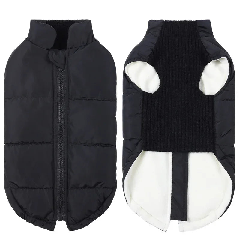 Winter Pet Dog Warm Cotton Coats Back Zipper Windproof Thickness Clothes for Small Medium Dogs Chihuahua French Bulldog Outfits