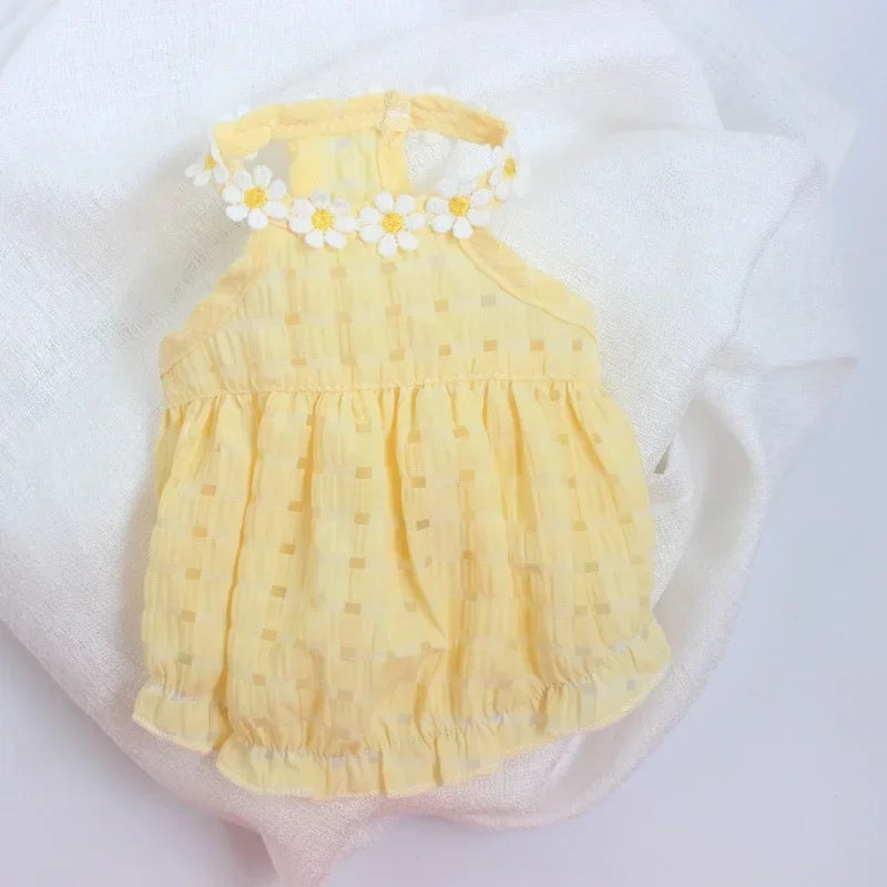 Daisy Dress Pet Clothing Dogs Thin Breathable for Dog Clothes Costume Small French Bulldog Soft Cute Summer Yollow Girl Mascotas