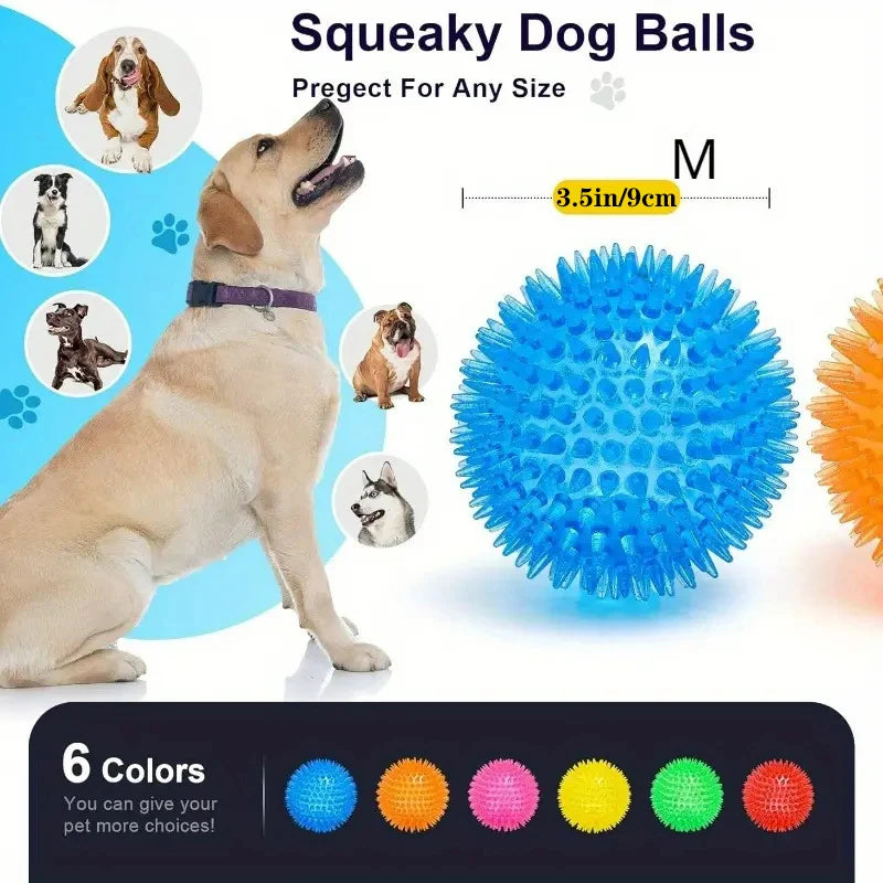 6pcs Ultimate pet Dog Toy Set Interactive Squeaky Balls for Dental Hygiene Training Safe BPA Free Ideal for Small Medium Puppy