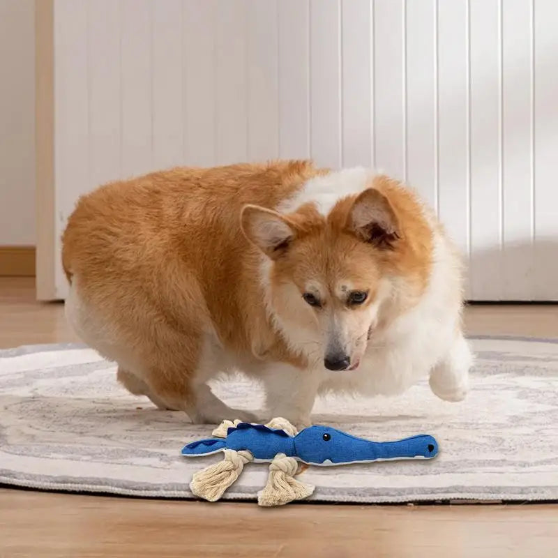 Plush Dog Toys With Squeakers Cotton Rope Knot Biting And Grinding Toys Bite-resistant Interactive Dog Chew Toy Cleaning Teeth