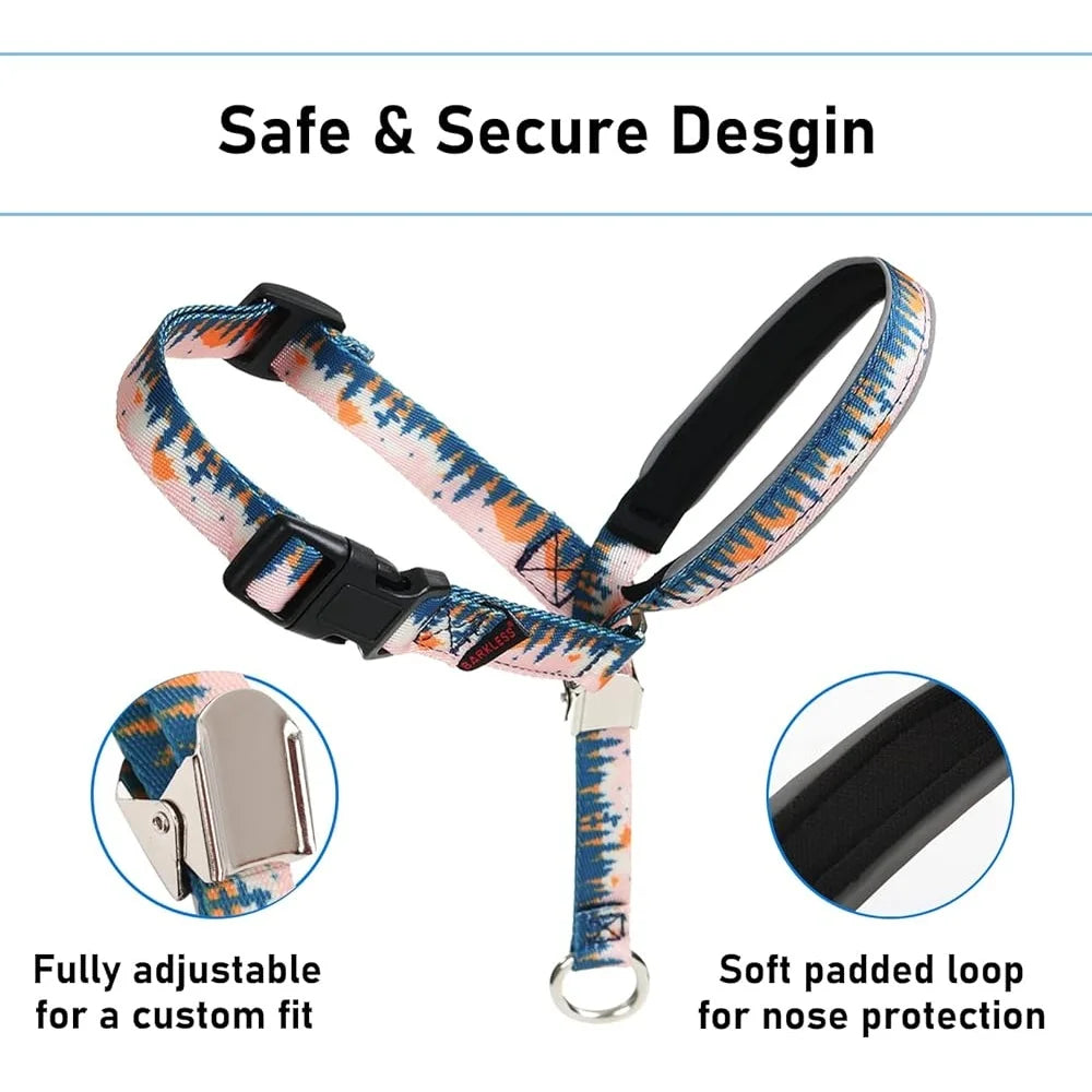 Dog Head Collar Anti-Pulling Halter with Leash Adjustable Snout Harness Large Medium Small Dogs Safe and Durable Training Tool