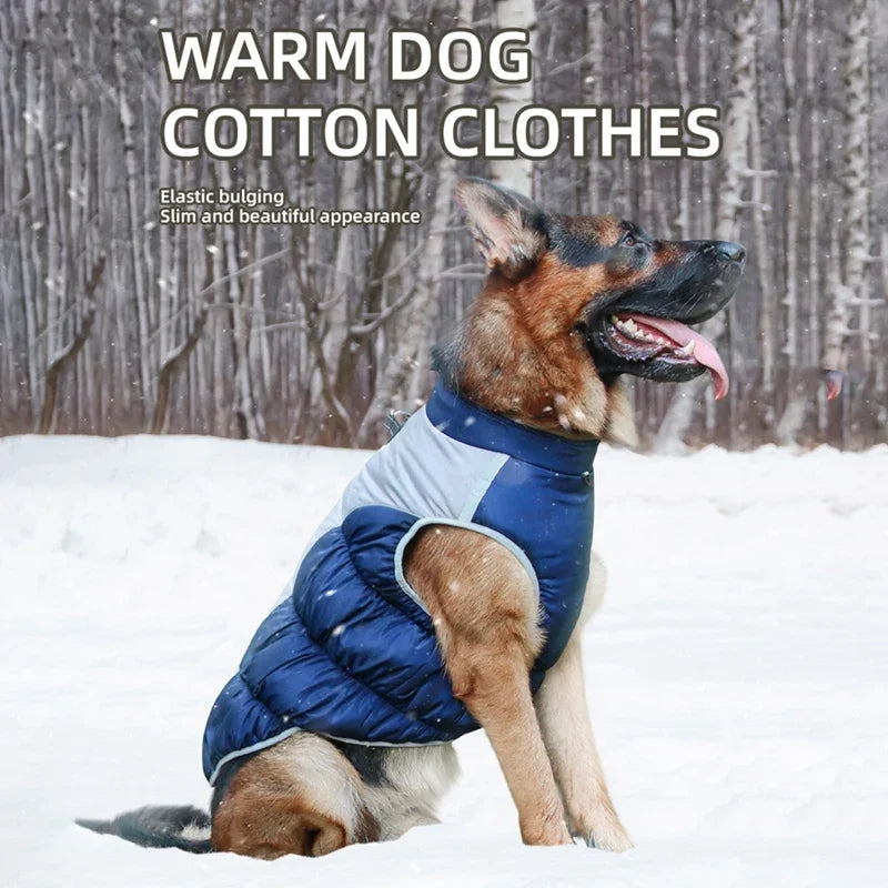 Winter Dog Coat With Reflective Strip For Pet Hoodie Dog Puppy Cold Jacket Waterproof Windproof Thick Dog Padded Vest XL-6XL