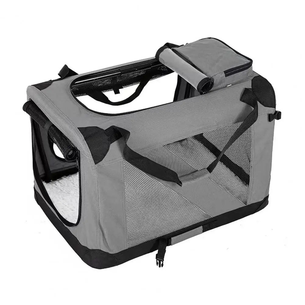 Folding Pet Crate with Breathable Mesh Door Window, Portable Indoor Outdoor Travel Collapsible Pet Cage, Large Capacity Medium L