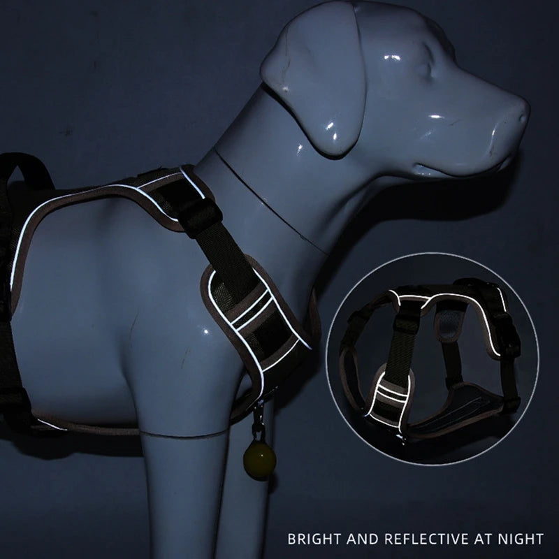 Dog Harness Reflective Midium Large Dogs Tactical Vest Big 1680D Waterproof Oxford Cloth Dog Harnesses Pet Accessoires Supplies