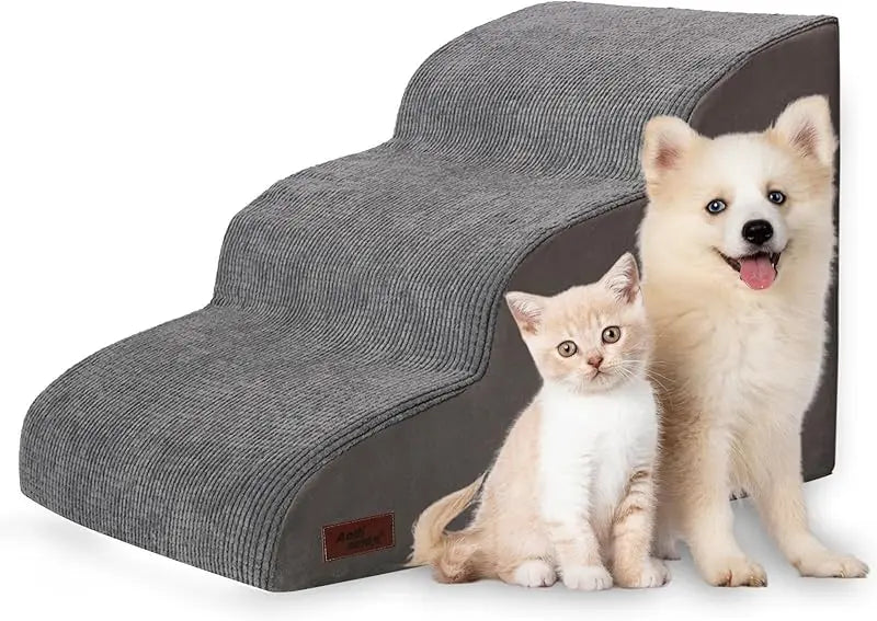 Pet Stairs for Large Dog Cat High Density Soft Foam Small Dog Ramp Ladder Stair Extra Wide Non-Slip Steps Bed Couch