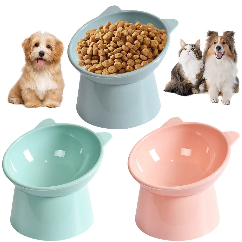 Tilted Cat Bowls Non-slip Pets Puppy Food Drink Water Feeder Neck Protection Dish Ergonomic Anti Vomiting Raised Cat Food Bowl