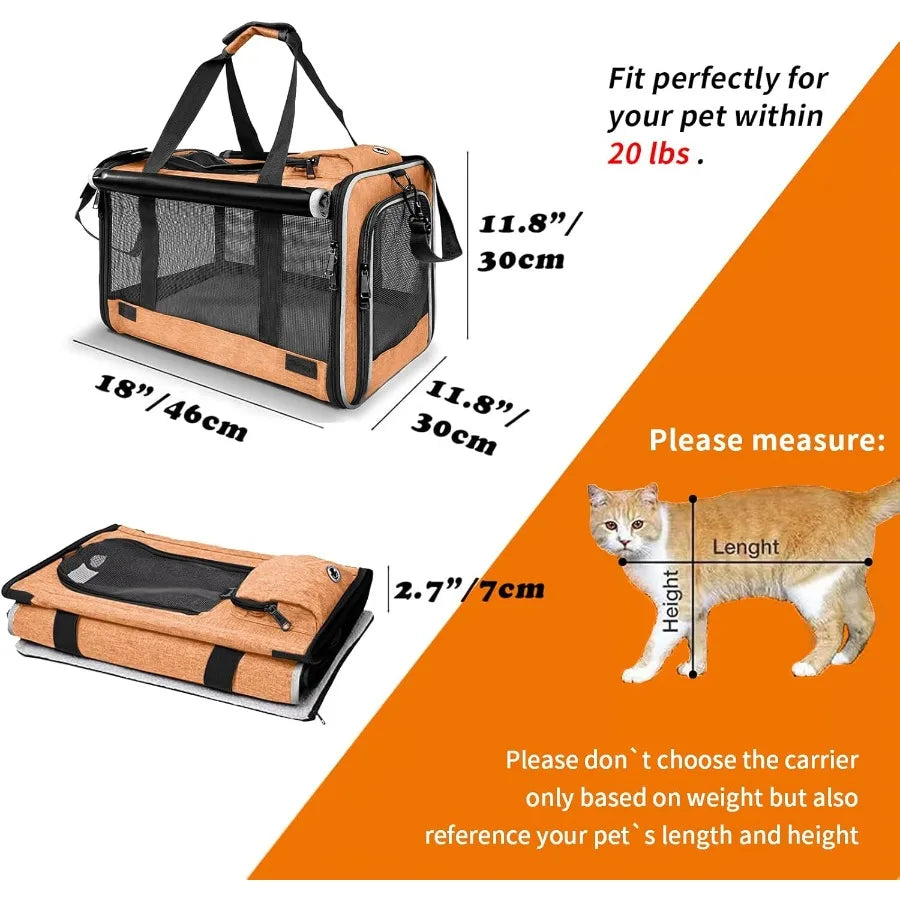 Dog Carry Bag for Puppy Pet SoftShell Portable Kennel Crate for 015 lbs Foldable Pomeranian Travel Cage Tea Cup Yorkie Carrier