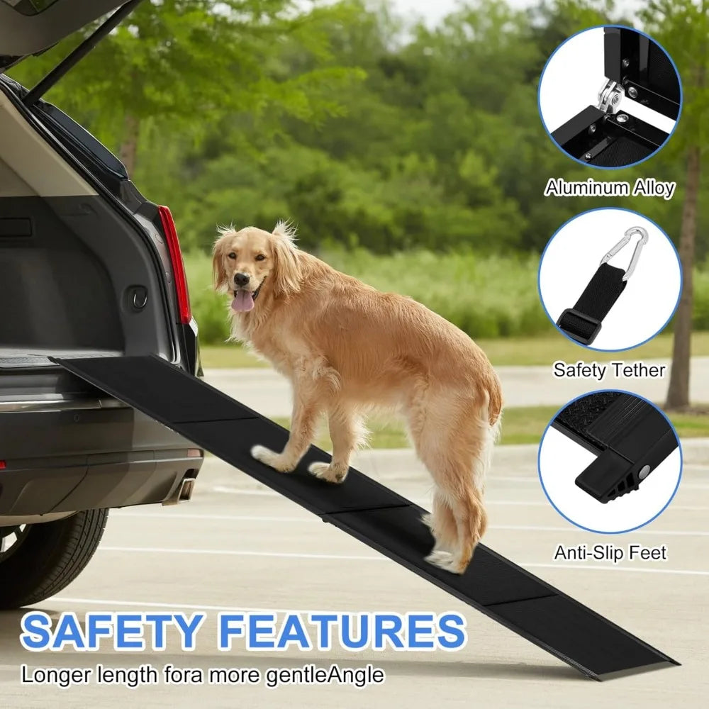 Dog Ramp for Car 71x 20 Folding Stairs for Large Dogs Portable Pet Stair Non-Slip Steps for Truck Suvs Couch High Bed