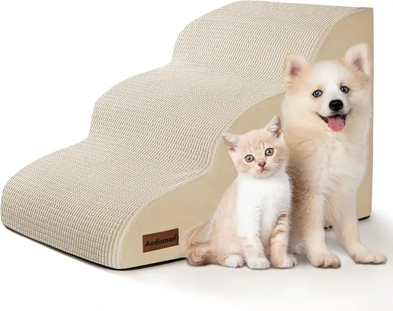 Pet Stairs for Large Dog Cat High Density Soft Foam Small Dog Ramp Ladder Stair Extra Wide Non-Slip Steps Bed Couch