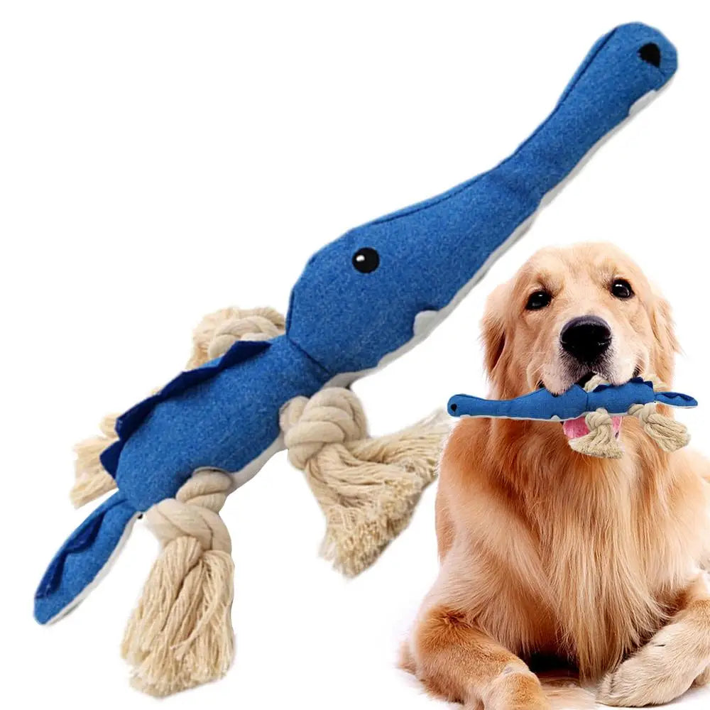Puppy Chewing Toys Dog Squeaky Chewing Toys Bite-resistant Cotton Rope Knot Dog Biting Toy Pet For Relieves Teething Discomfort