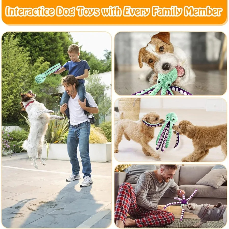 Large Squeaky Dog Toys Plush Dog Toys with Soft Fabric for Small Medium and Large Dogs Daily Companionship Training Reward Gift