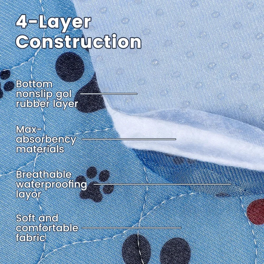 Washable Pee Pads for Dogs,2 Pack Extra Large 72"x72" Super Absorbent Reusable Puppy Pads,