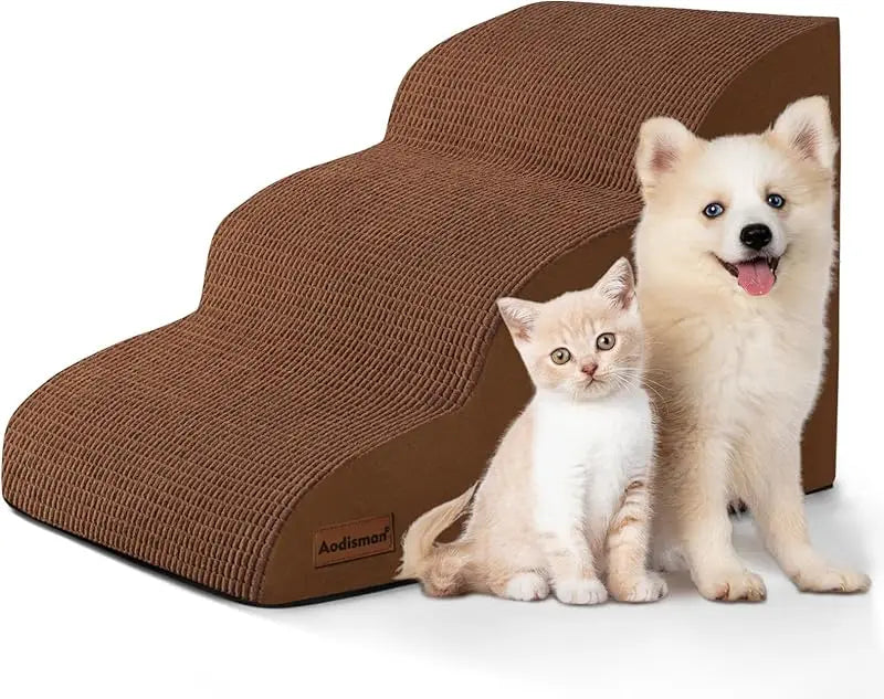 Pet Stairs for Large Dog Cat High Density Soft Foam Small Dog Ramp Ladder Stair Extra Wide Non-Slip Steps Bed Couch