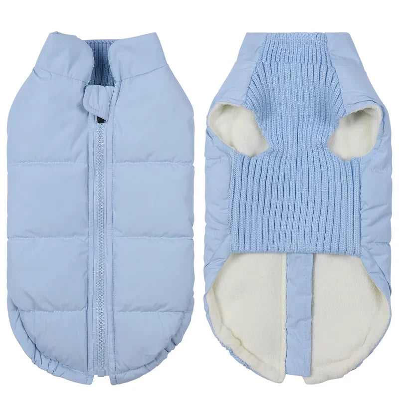 Winter Pet Dog Warm Cotton Coats Back Zipper Windproof Thickness Clothes for Small Medium Dogs Chihuahua French Bulldog Outfits