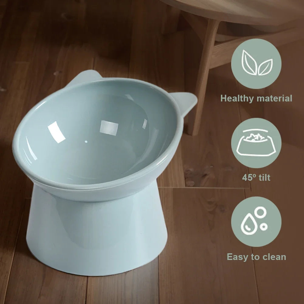 Tilted Cat Bowls Non-slip Pets Puppy Food Drink Water Feeder Neck Protection Dish Ergonomic Anti Vomiting Raised Cat Food Bowl