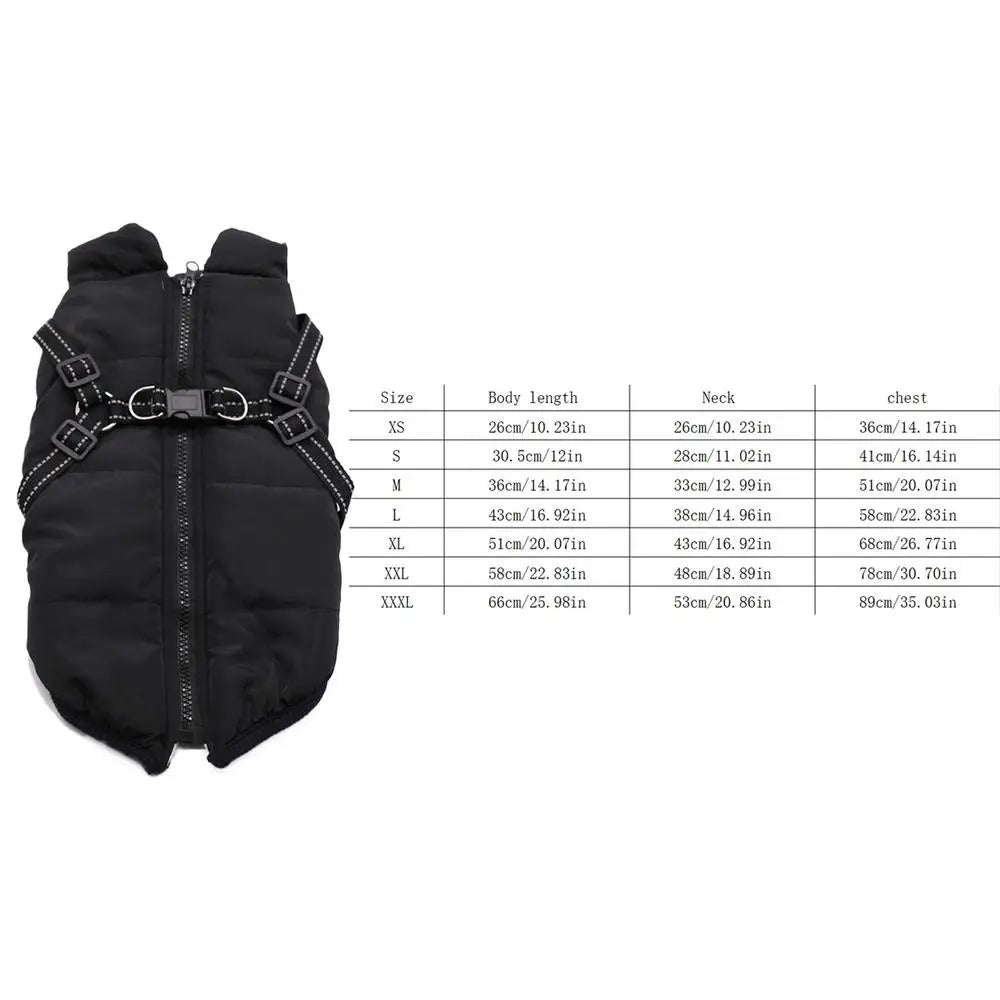 Winter Dog Coats Dog Snow Jacket With Zipper Warm Dog Winter Jacket Zippered Dog Snow Coat For Small Medium Large Dogs