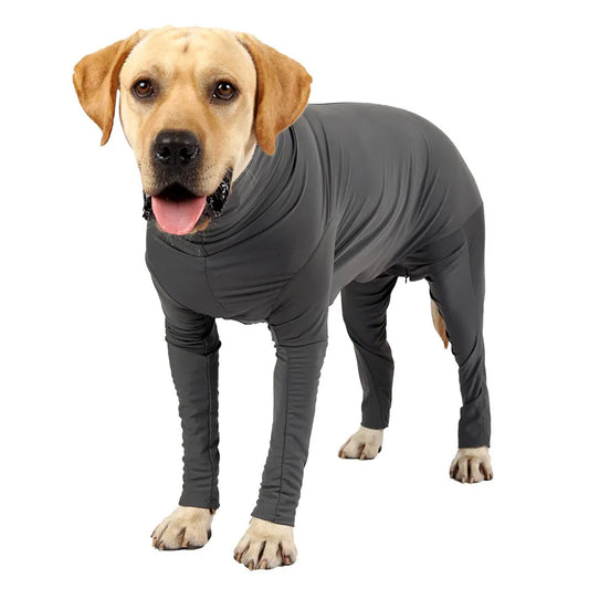 Grey Wide Application Dog Recovery Suit For Indoor And Outdoor Quick-drying Protection Easy To Wear Deep Grey L