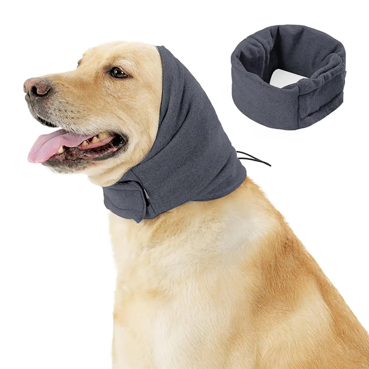 Dog Snood Dog Grooming Ear Muffs Noise-Proof Dog Neck and Ears Warmer Ear Wrap Pet Ear Cover for Anxiety Relief Calming