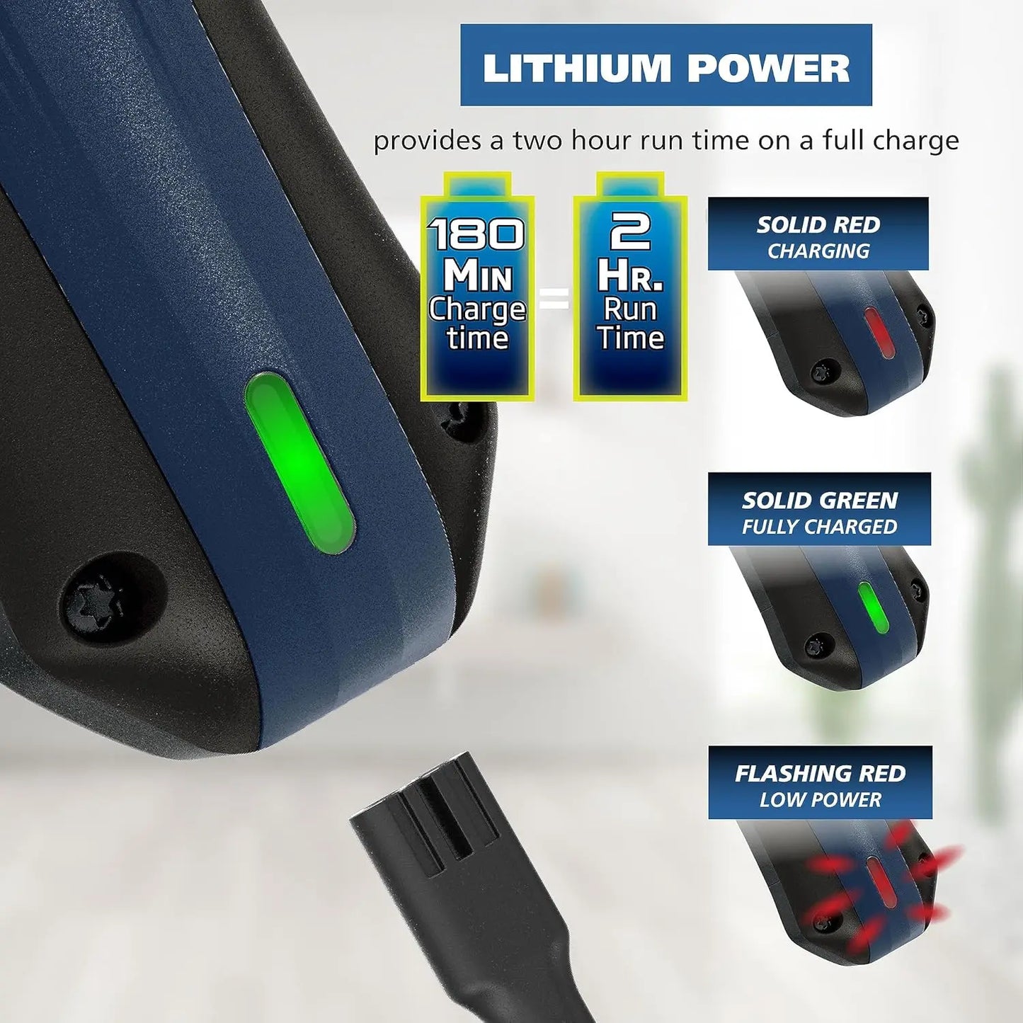 Power Pro Lithium Rechargeable Cordless Dog Grooming Kit - Heavy Duty Cordless Electric Dog