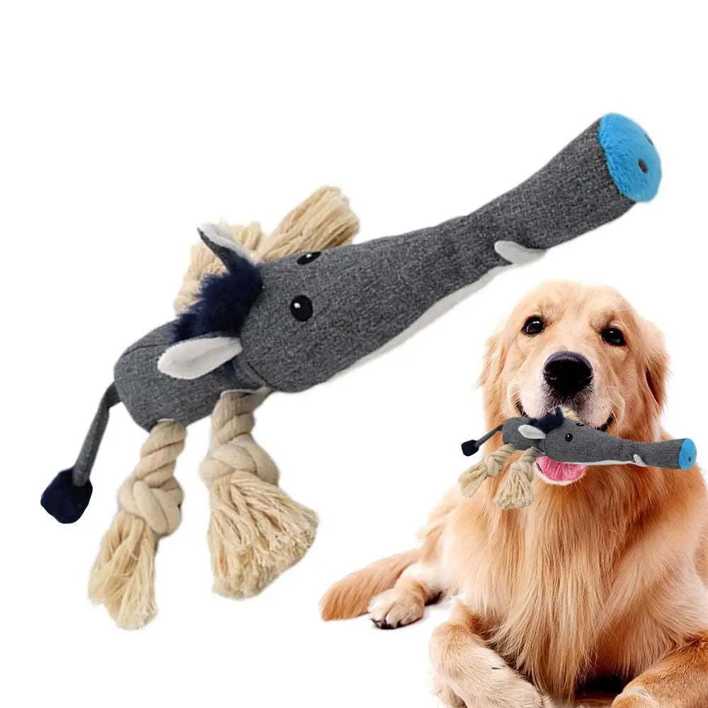 Puppy Chewing Toys Dog Squeaky Chewing Toys Bite-resistant Cotton Rope Knot Dog Biting Toy Pet For Relieves Teething Discomfort