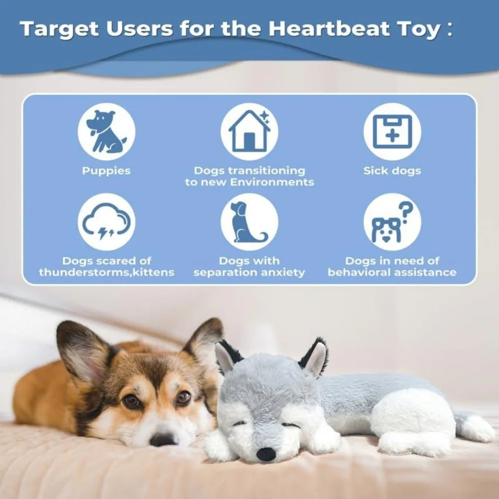 Heartbeat Puppy Toy Heartbeat Stuffed Toy for Dog Anxiety Relief and Calming Aid, Heartbeat Stuffed Animal for