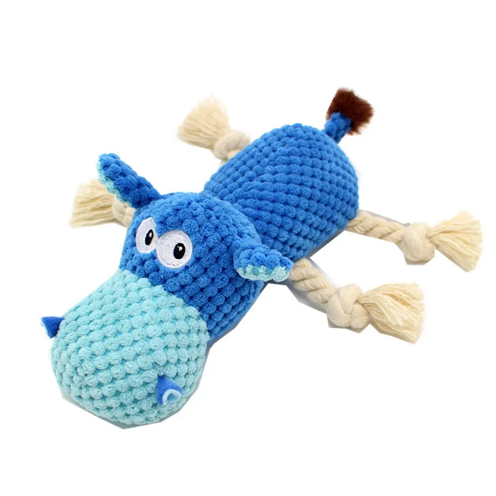 Dog Squeak Toys, Rope for Large Dogs and Medium Aggressive Chewers, Puppy Teething Interactive, Indestructible Dog Toy