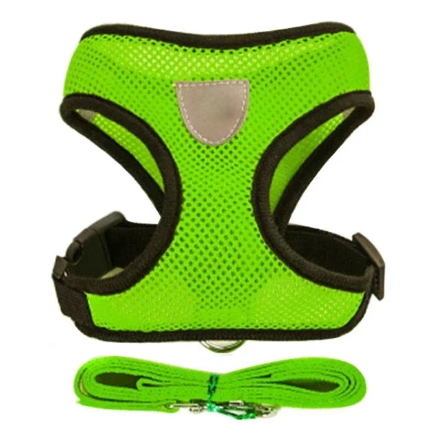Cat Vest Walking Lead Leash Puppy Vest Collar Polyester Adjustable Mesh Dog Harness  Small Outdoor Dog Walking