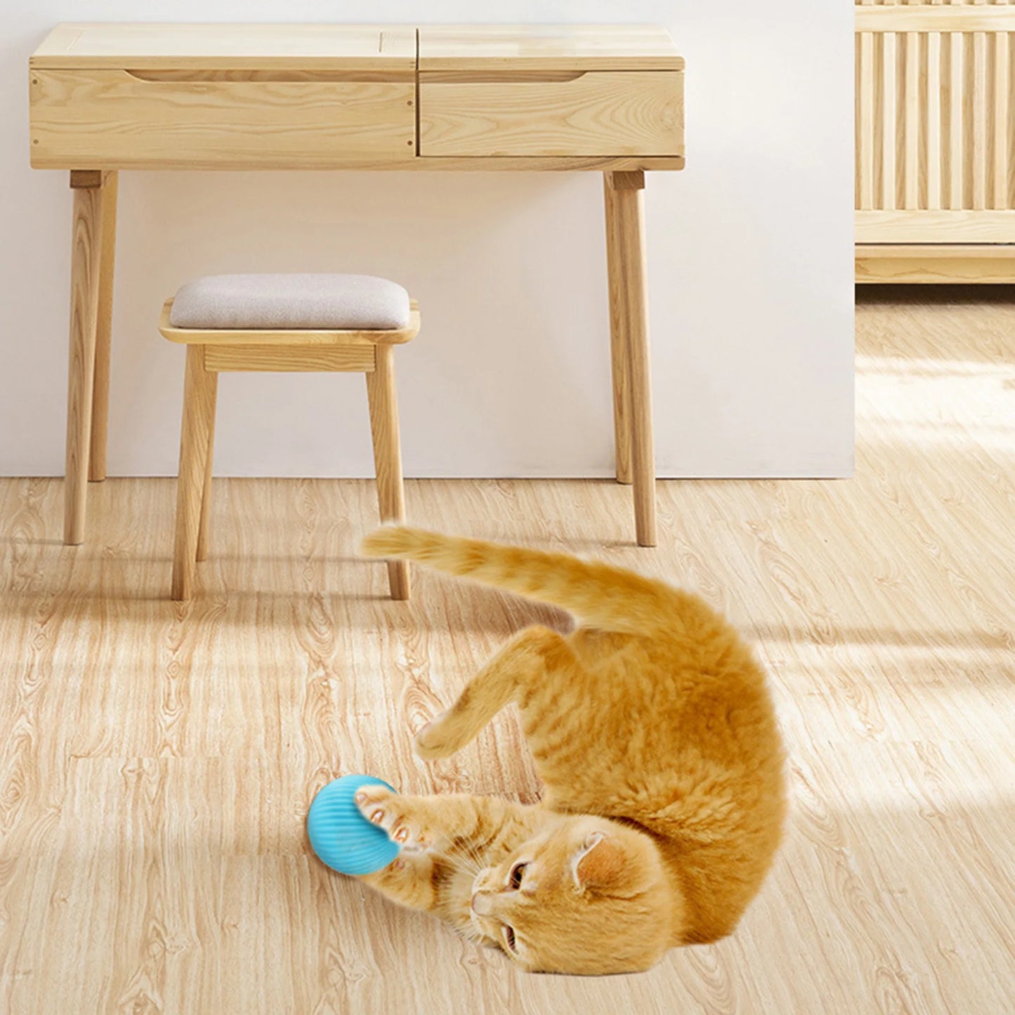 Smart Self-moving Cat Ball with LED Lights Funny Kitten Ball Interactive Toys Kitten Rolling Balls USB Rechargeable Pet Supplies