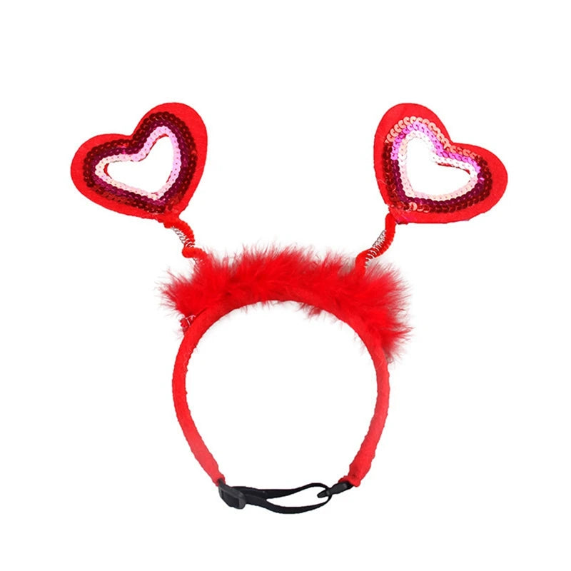 Pet Christmas Headwear Cat Dog Valentine's Day Love Headband Dog Pet Hair Accessories Party Dress Up Supplies