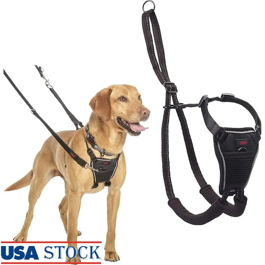 No Pull Dog Harness Adjustable Reflective Lightweight Stop Pulling Comfortable Padded Chest Soft Leg Straps Training Device