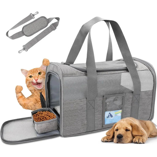Cat CarrierDog Carriers for Small Dogs Medium Cats Pet Carrier up to 15 Lbs TSA Airline Approved Cat Carrier Soft Cat Dog Crate