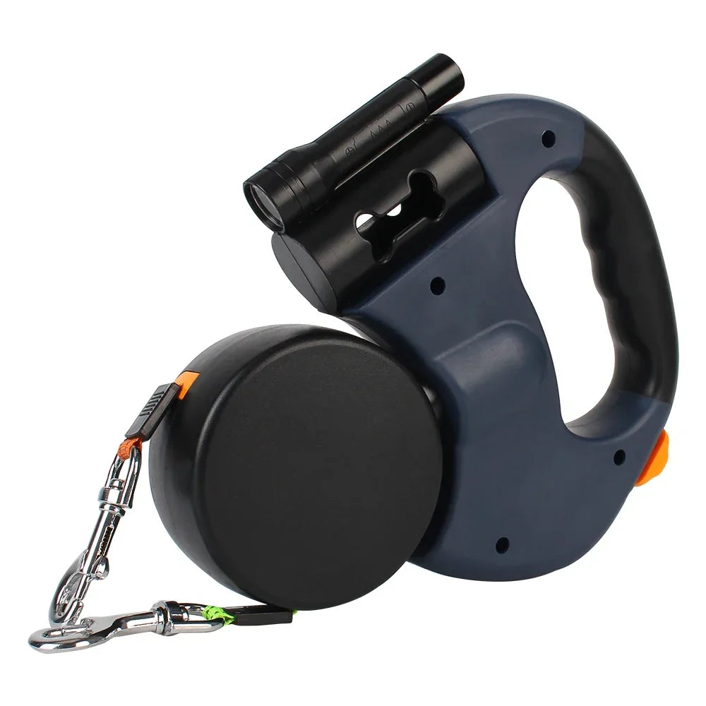 3m Dual Dog Leash With Flashlight Waste Bag Box Pet supplies Double-Ended Traction Rope Dogs Strap Auto Retractable Roulette Dog