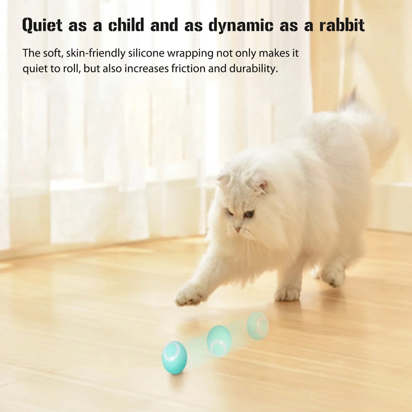 Smart Self-moving Cat Ball with LED Lights Funny Kitten Ball Interactive Toys Kitten Rolling Balls USB Rechargeable Pet Supplies