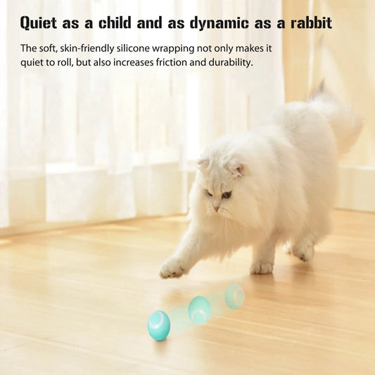 Smart Self-moving Cat Ball with LED Lights Funny Kitten Ball Interactive Toys Kitten Rolling Balls USB Rechargeable Pet Supplies