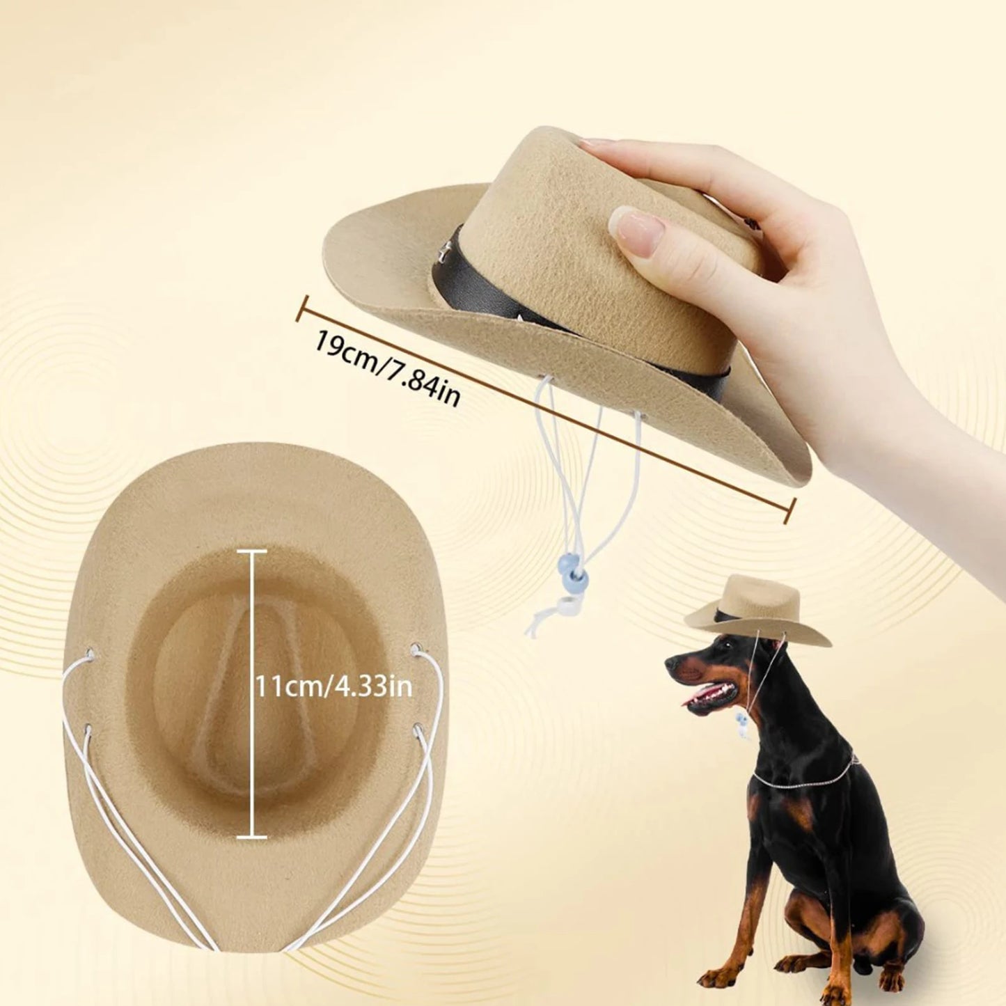 Western Cowboy Dog Costume Hat Scarf Set Adjustable Buckle Stylish Funny Dog Costumes for Small Medium Large Dogs Pets