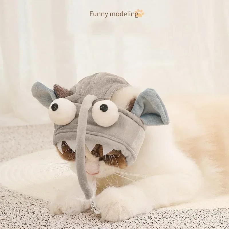 Cat Toys Cat Interactive Toys Kitten Fishing Headdres Hat Feathers Bait Fishing Head Covers Tease Pet Supplies Cat Accessories