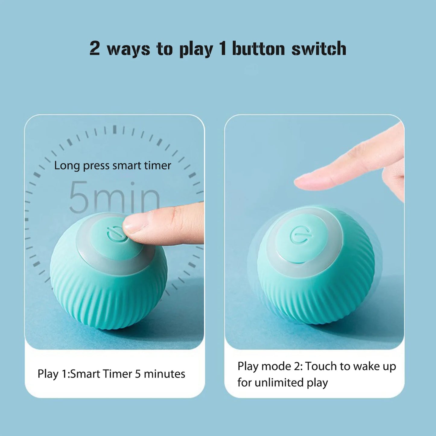 Smart Self-moving Cat Ball with LED Lights Funny Kitten Ball Interactive Toys Kitten Rolling Balls USB Rechargeable Pet Supplies