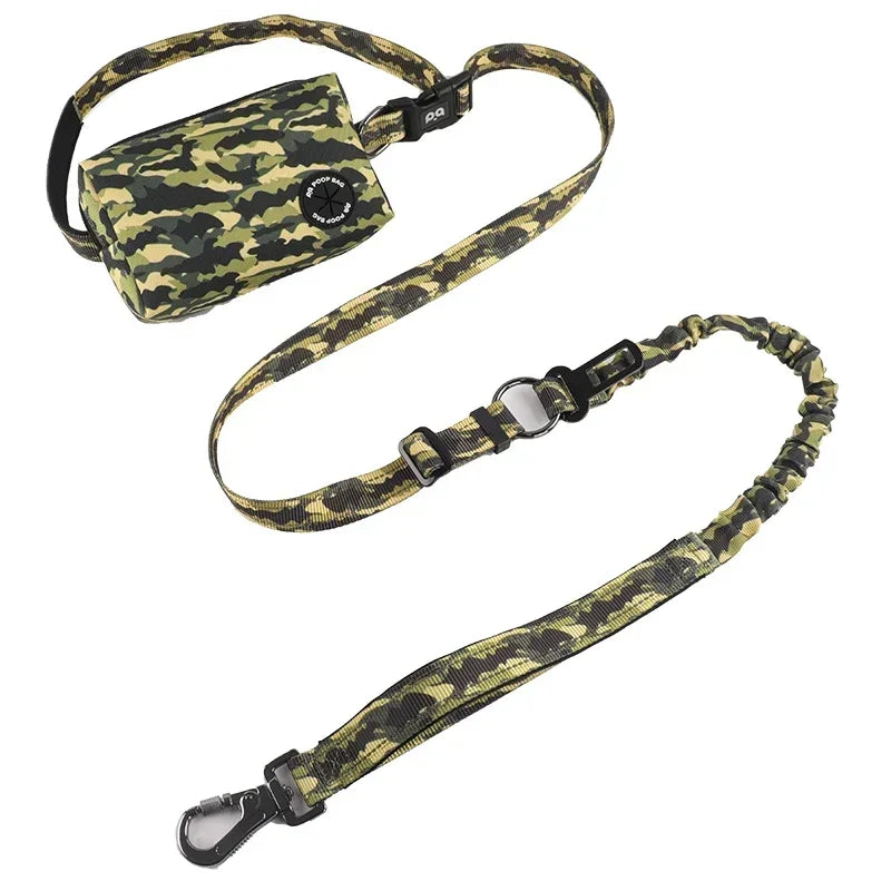 Hands Free Dog Leash with Zipper Pouch  Cushioned Handles  Strong Bungee - Perfect for Walking  Jogging Running