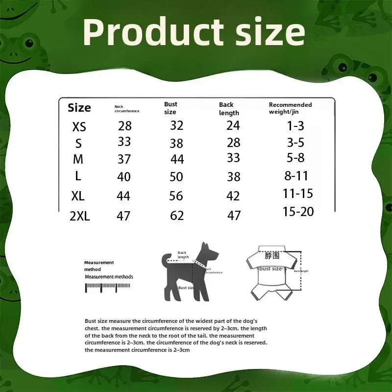 Dog Frog Costume, Pet Clothes Dog Hoodies Warm Sweatshirt Coat Puppy Autumn Winter Apparel Jumpsuit with Eye Hood