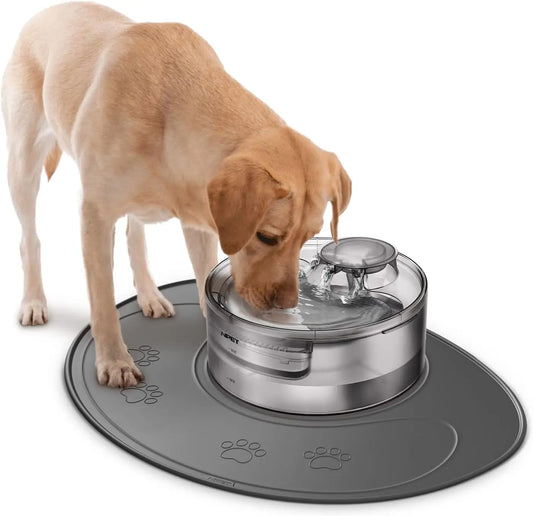 NPET Waterproof Silicone Dog Food Mat for DF10 Dog Fountain, Slip Resistant Dishwasher Safe Pet Feeding Mat,(28" x 21.26")