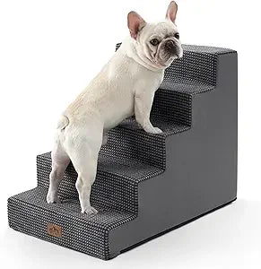 Dog Stairs for Small Dogs, 5 Tier Wider Pet Stairs for High Beds, 23.6" H Non-Slip Dog Steps for Old Cats, Puppies, Small Medium