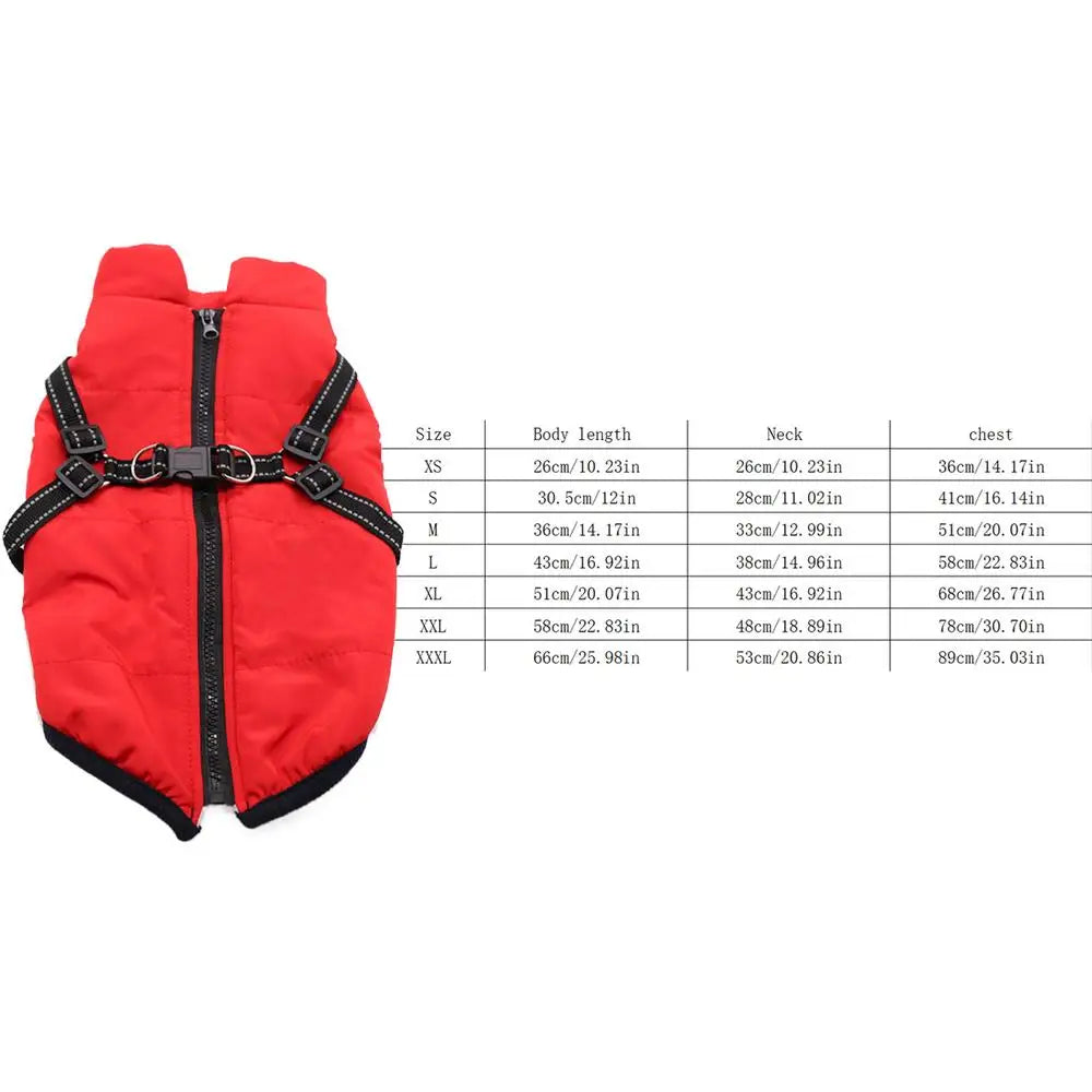Winter Dog Coats Dog Snow Jacket With Zipper Warm Dog Winter Jacket Zippered Dog Snow Coat For Small Medium Large Dogs