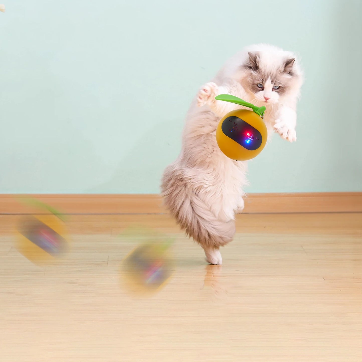 USB Electric Cat Toy Moving Ball, Plush Mice and Feathers as Additional Toy, DIY N in 1 Pets Intelligent Automatic Teaser