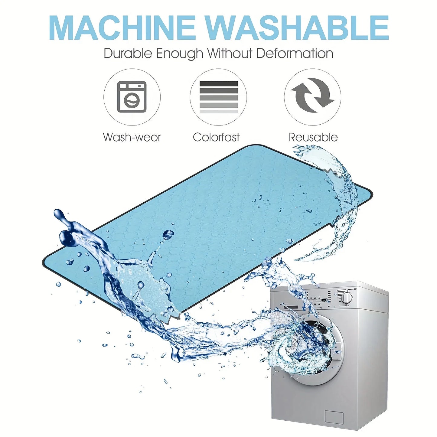 Washable Diaper Pad for Dogs, Waterproof Toilet Training Pad for Dogs, 89.5 X 59.2cm / 34.5inch X 23inch, Reusable Diaper Pad, Non-Slip Diaper Pad for Puppies and Cats, 2 Pack