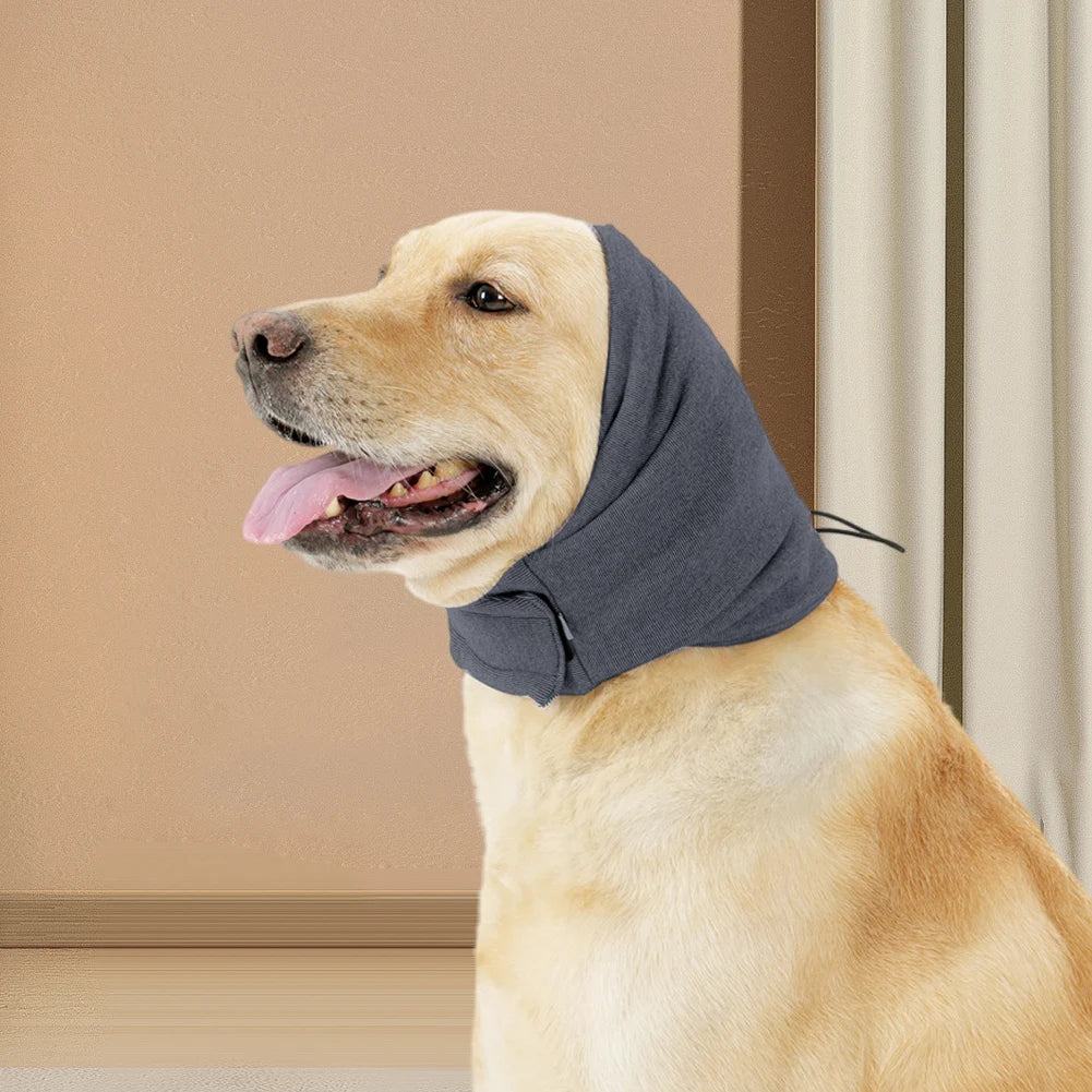 Dog Snood Dog Grooming Ear Muffs Noise-Proof Dog Neck and Ears Warmer Ear Wrap Pet Ear Cover for Anxiety Relief Calming