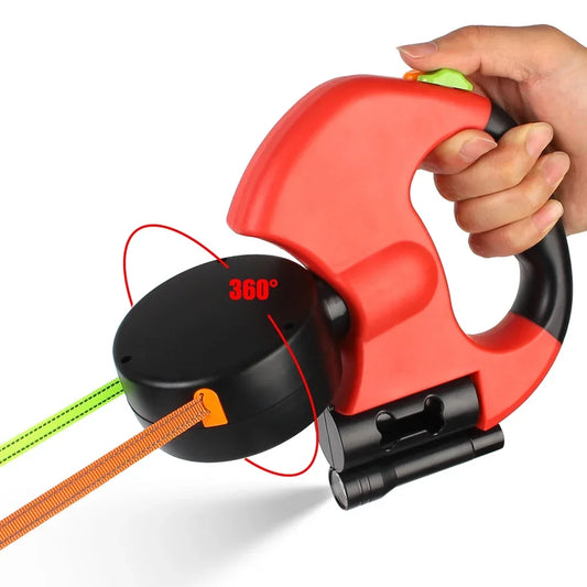 3m Dual Dog Leash With Flashlight Waste Bag Box Pet supplies Double-Ended Traction Rope Dogs Strap Auto Retractable Roulette Dog