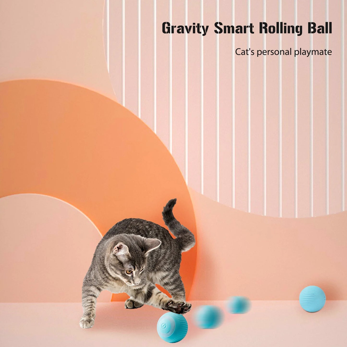 Smart Self-moving Cat Ball with LED Lights Funny Kitten Ball Interactive Toys Kitten Rolling Balls USB Rechargeable Pet Supplies