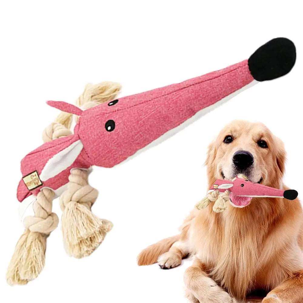 Puppy Chewing Toys Dog Squeaky Chewing Toys Bite-resistant Cotton Rope Knot Dog Biting Toy Pet For Relieves Teething Discomfort